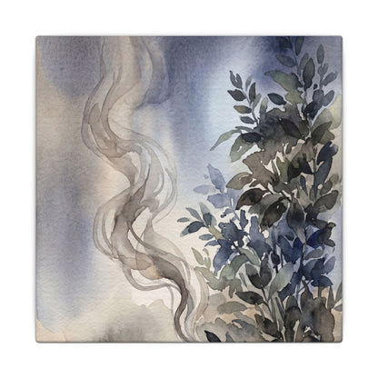 Incense Smoke Summer Canvas Art | Japandi Cozy Design