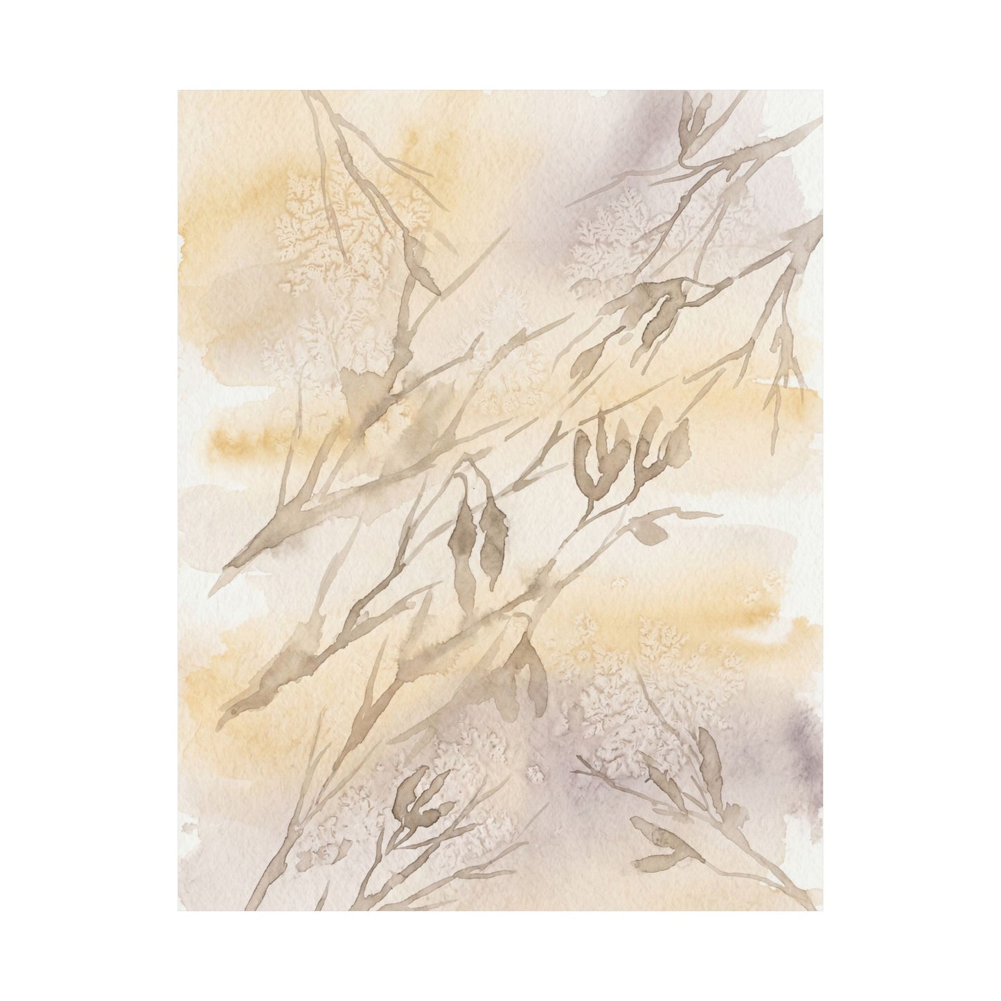 Shadow Play Winter Wall Art Print | Japandi Warm Design