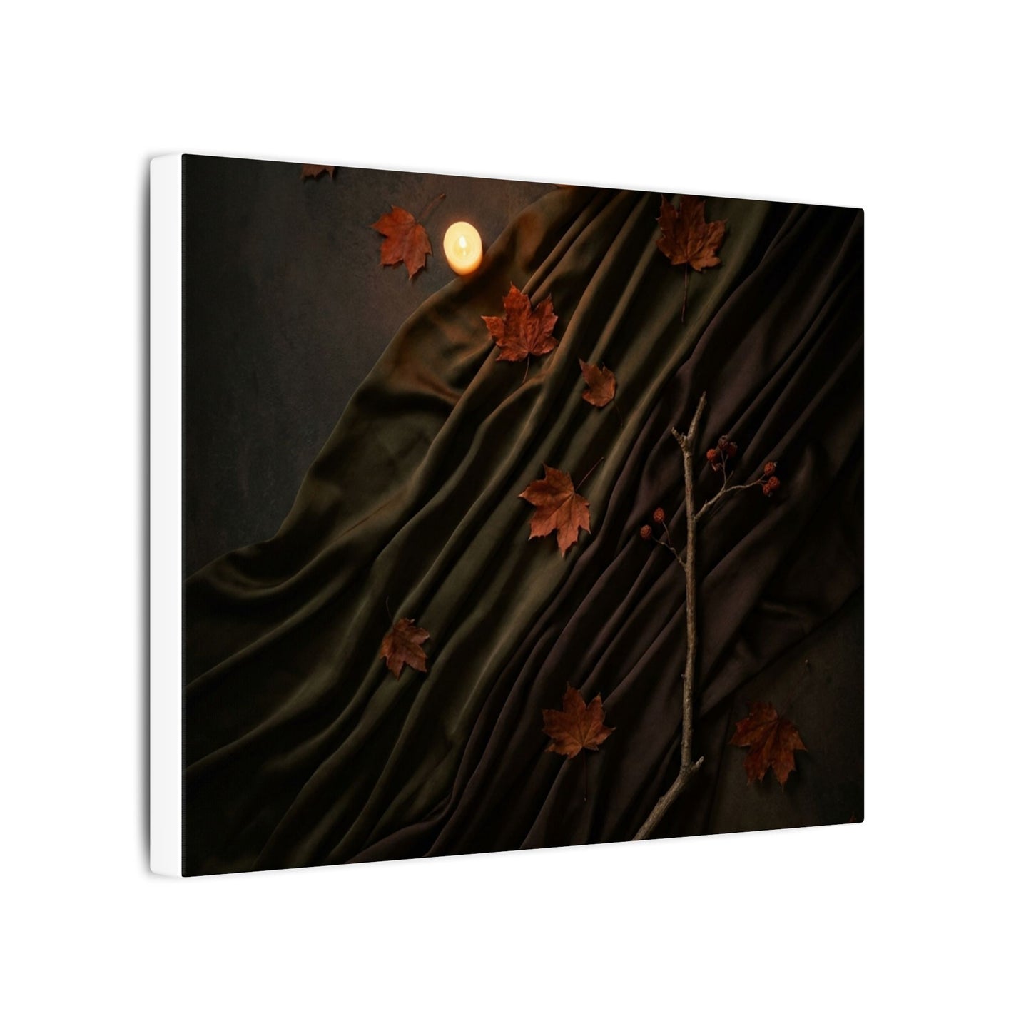 Autumn Silk Drape Moody Minimal Canvas Art | Moody Decor