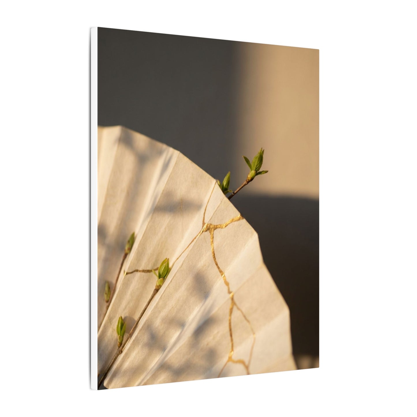 Paper Fold Gold Vein Canvas Art | Healing Kintsugi Art