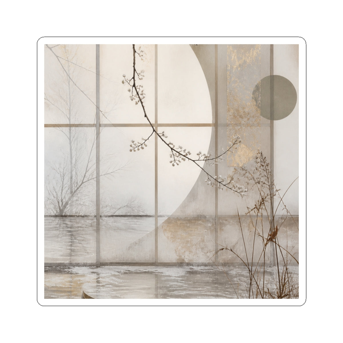 Overcast Shoji Screen Sticker - Japandi Datsuzoku