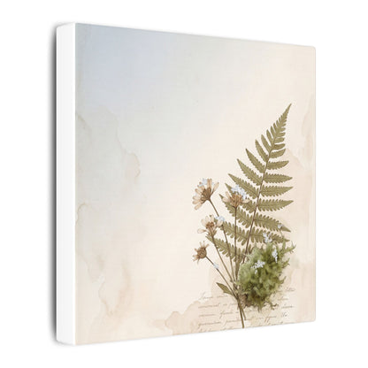 Winter Moss Close Up Herbarium Canvas Art | Enchanting Decor