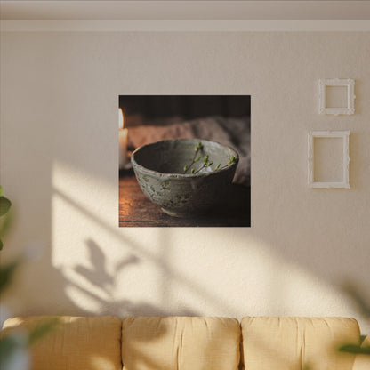 Ceramic Bowl Spring Canvas Art | Japandi Neutral Design