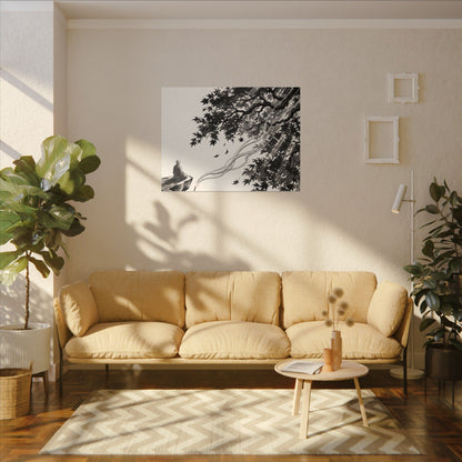 Serene Incense Smoke Canvas Art - Ukiyo E Inspired Zen