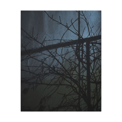 Moonlight Shadow Play Canvas Art - Dark Japandi Shibui