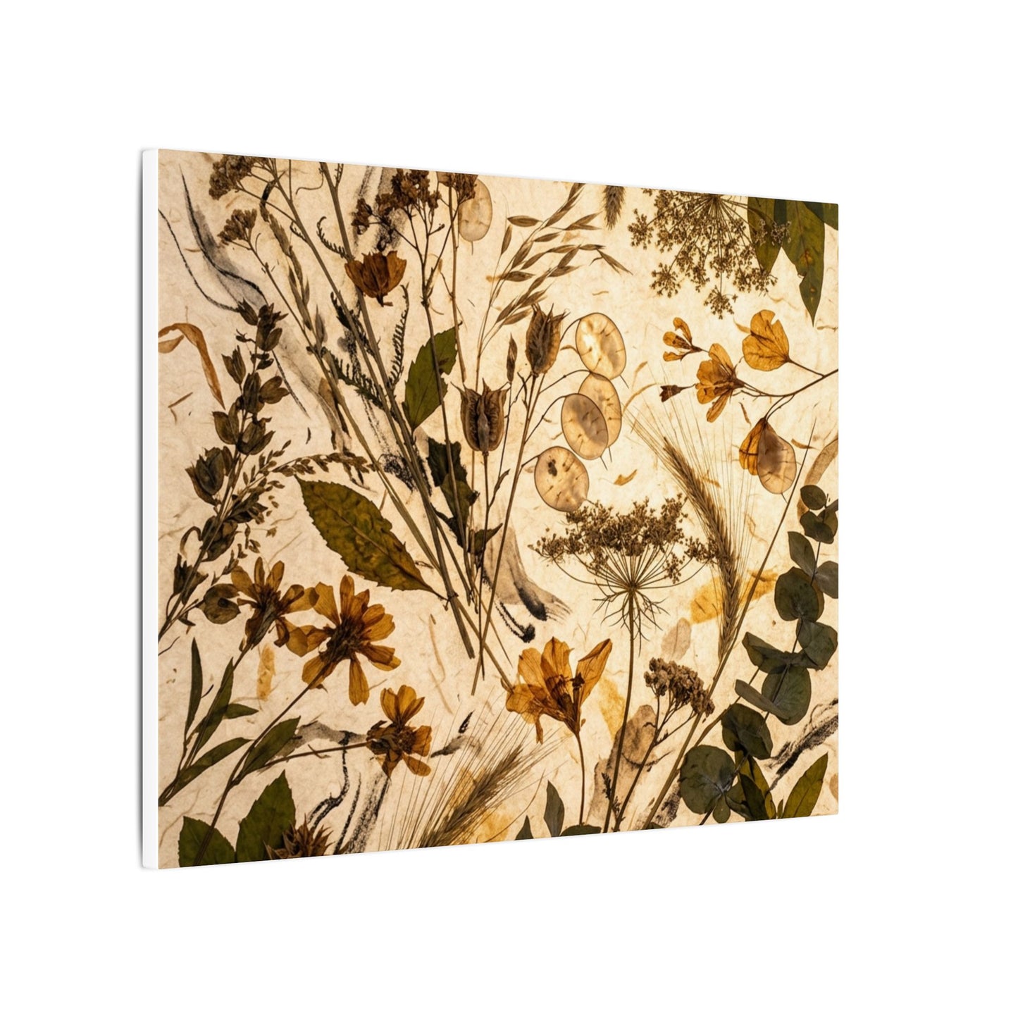 Dried Flowers Summer Canvas Art | Japandi Neutral Design