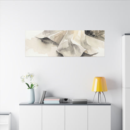 Paper Fold Watercolor Canvas Art | Warm Japandi Art