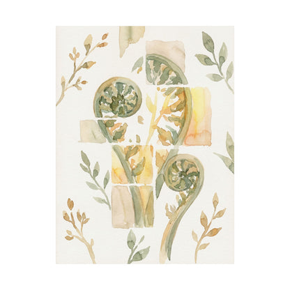 Kanso Fern Unfurling Wall Art Print - Japandi Watercolor