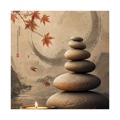 Ma River Stones Wall Art Print - Japandi Japanese Pattern