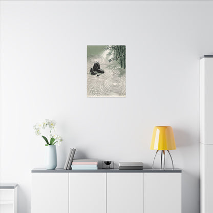 Shibui Rock Garden Canvas Art - Zen Ukiyo E Inspired