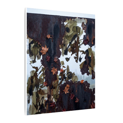 Rust Patina Charcoal Ink Canvas Art | Sophisticated Dark Japandi Art