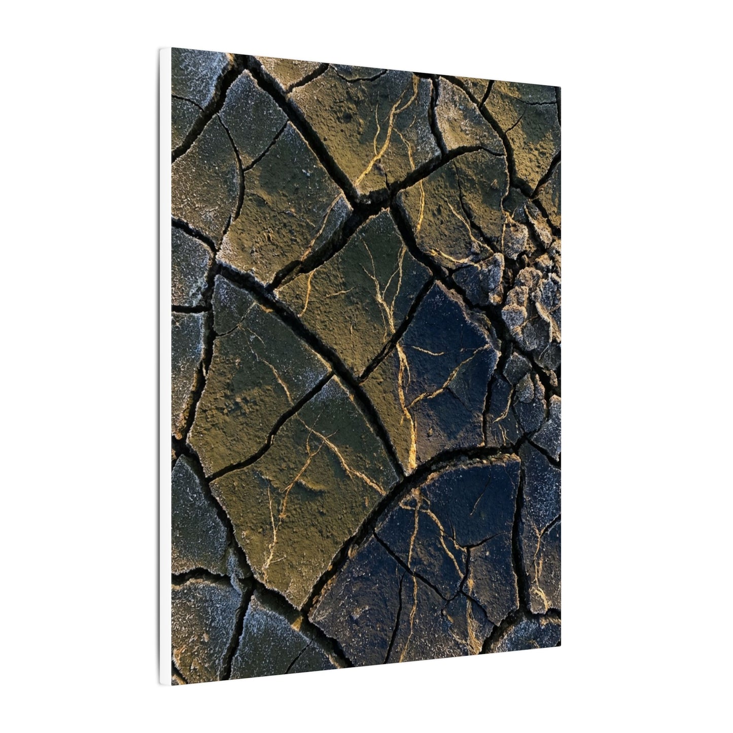 Winter Cracked Earth Moody Minimal Canvas Art | Atmospheric Decor