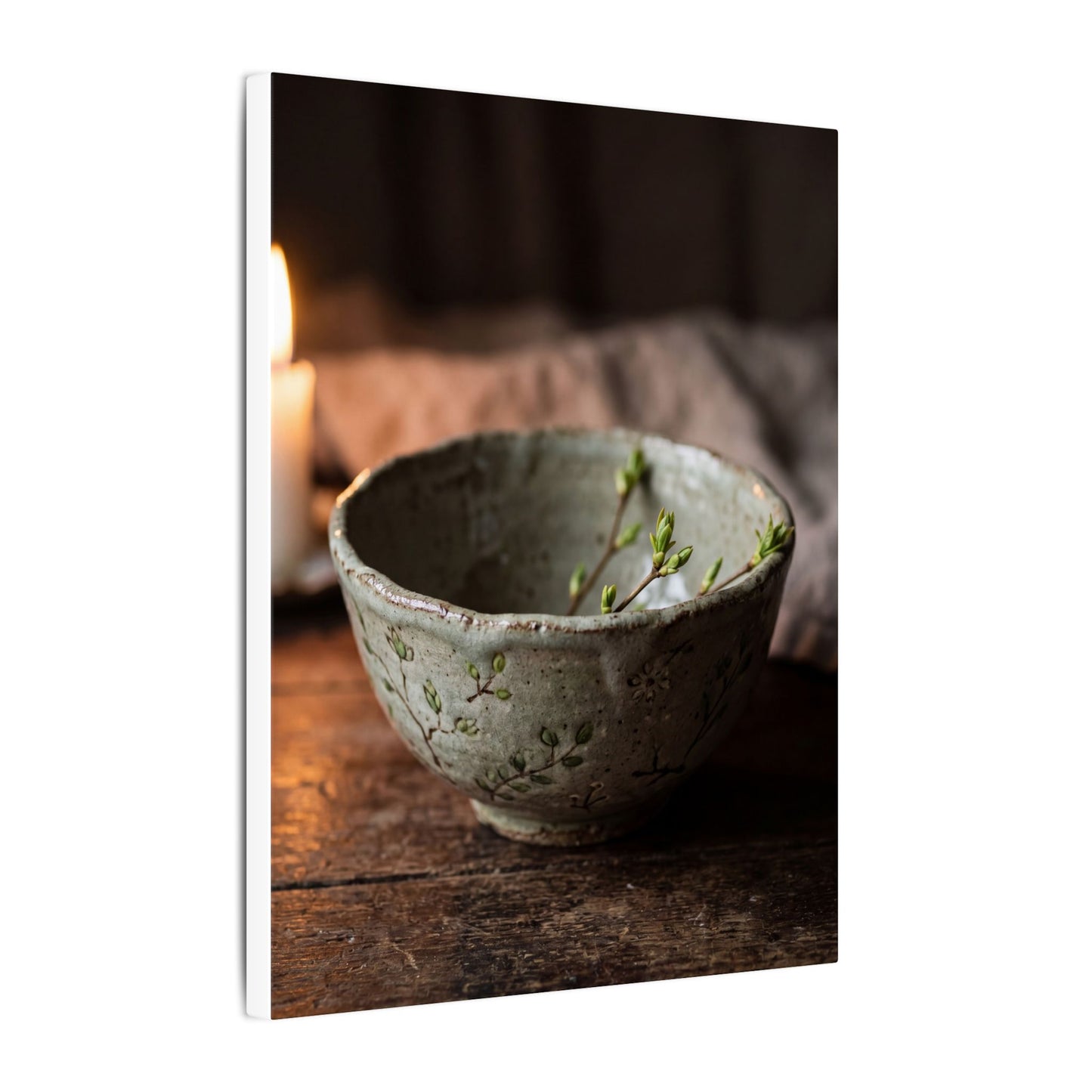 Ceramic Bowl Spring Canvas Art | Japandi Neutral Design