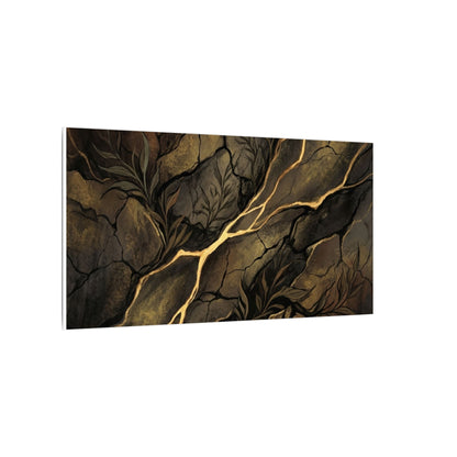 Cracked Earth Charcoal Ink Canvas Art | Bold Dark Japandi Art