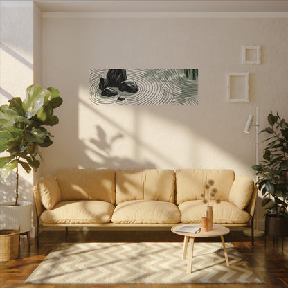 Shibui Rock Garden Canvas Art - Zen Ukiyo E Inspired