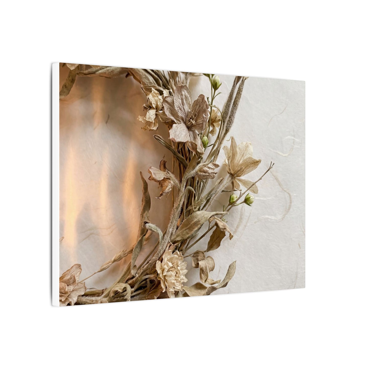 Dried Flowers Japanese Pattern Canvas Art | Neutral Japandi Art