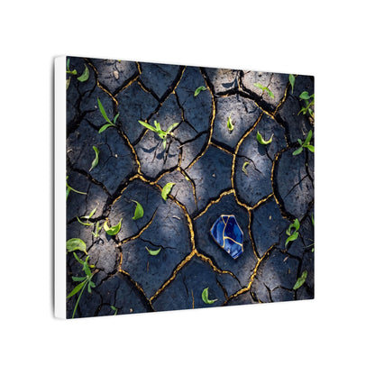 Cracked Earth Canvas Art | Spring Dark Japandi Moody Minimal Art