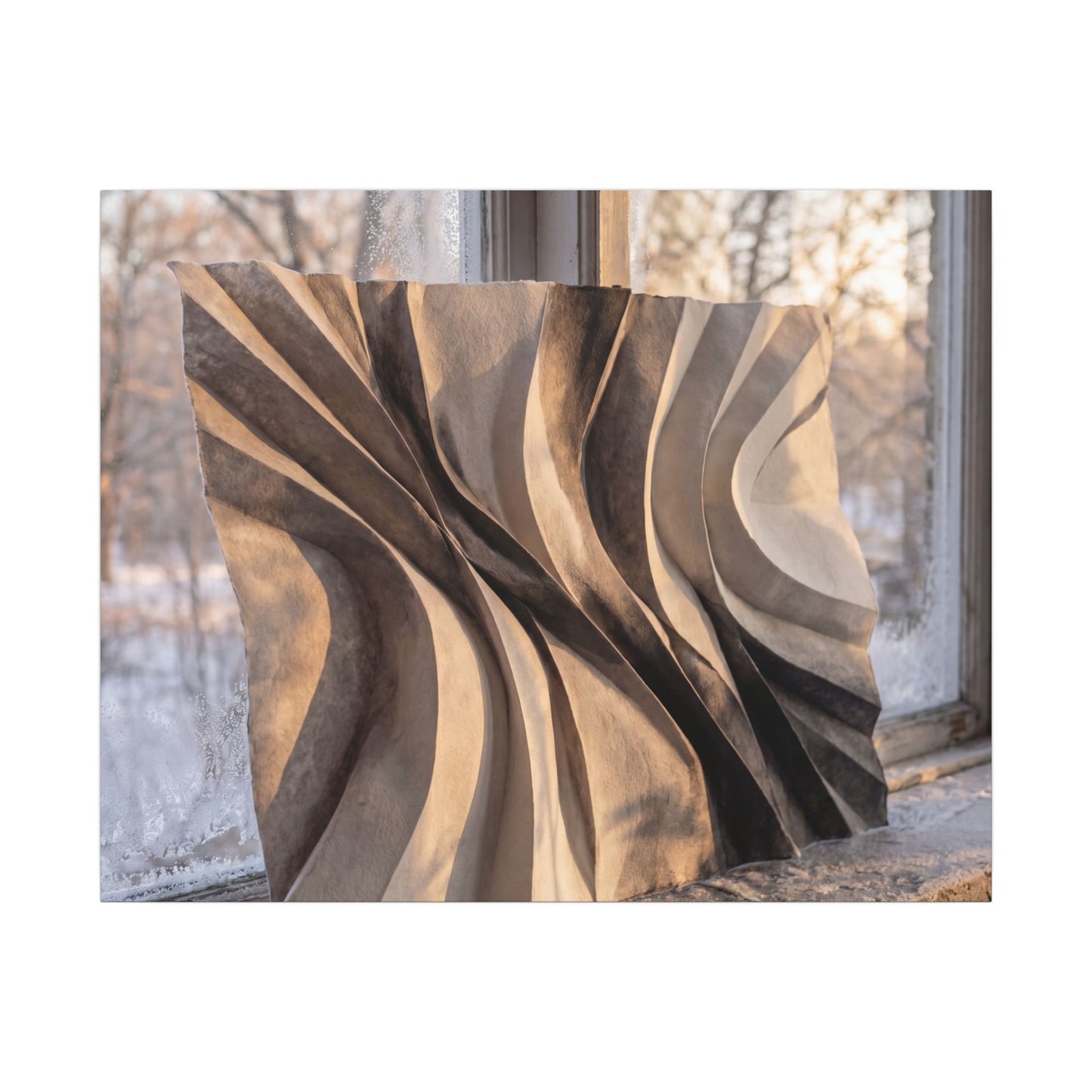 Mono No Aware Paper Fold Canvas Art - Japandi Minimal Line