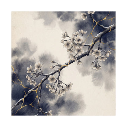 Beautiful Cherry Blossom Wall Art Print - Gold Vein Kintsugi