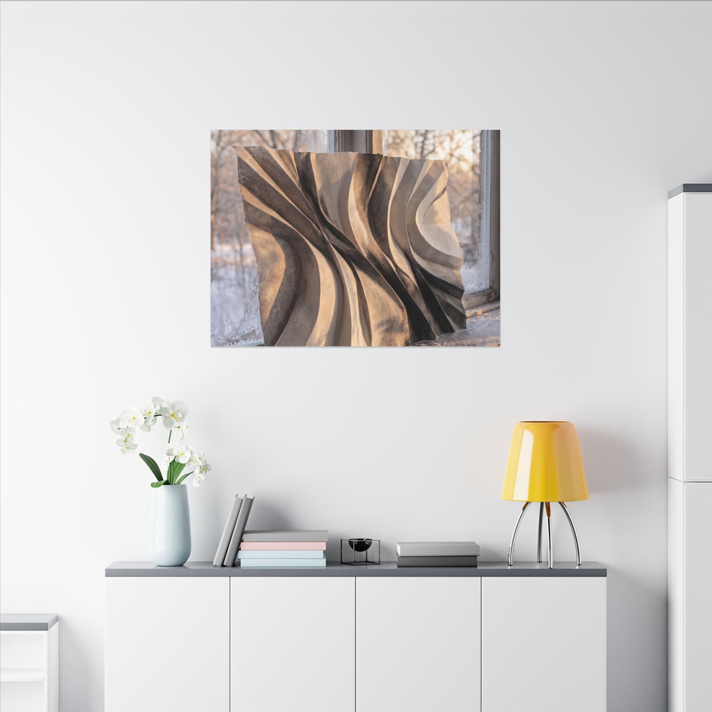Mono No Aware Paper Fold Canvas Art - Japandi Minimal Line