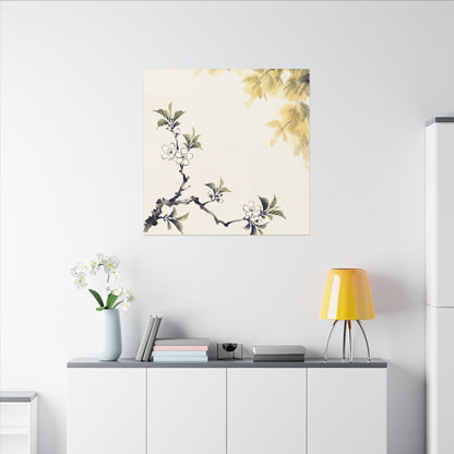 Kanso Cherry Blossom Canvas Art - Zen Sumi E