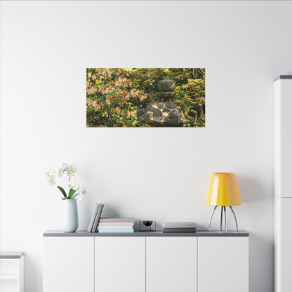 Spring Stone Lantern Gold Repair Canvas Art | Beautiful Decor