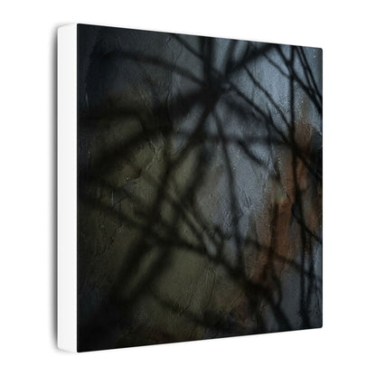 Shadow Play Dark Texture Canvas Art | Sophisticated Dark Japandi Art