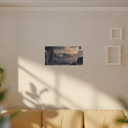 Fukinsei Ocean Wave Canvas Art - Dark Japandi Shadow Zen