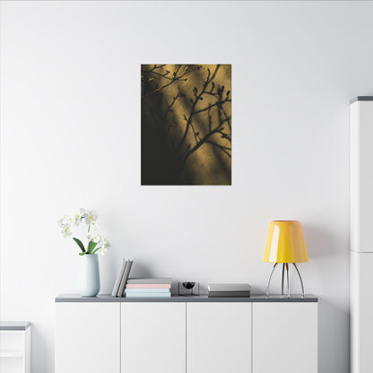 Golden Hour Shadow Play Canvas Art - Dark Japandi Seijaku