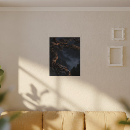 Bold Pine Tree Canvas Art - Shadow Zen Dark Japandi
