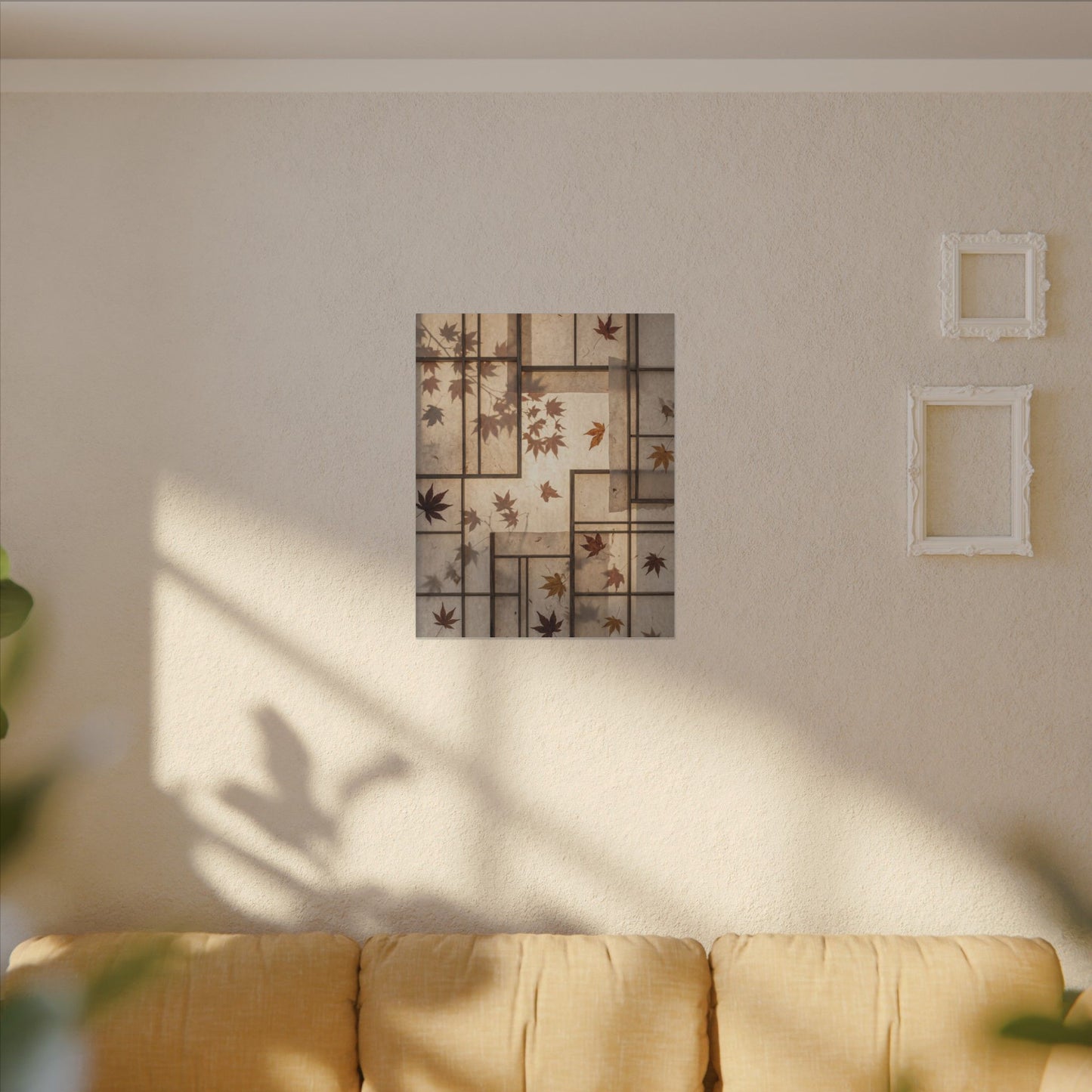 Shoji Screen Japanese Pattern Canvas Art | Neutral Japandi Art