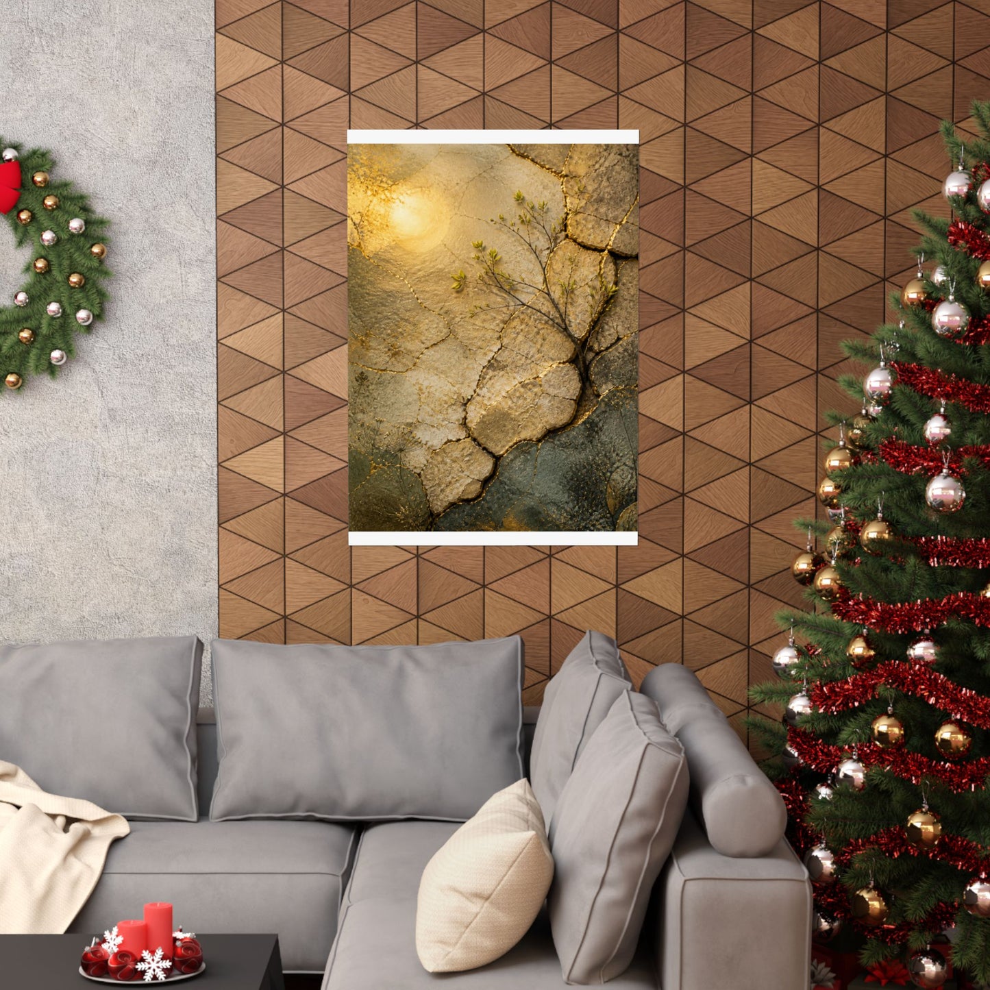 Cracked Earth Texture Wall Art Print | Earthy Japandi Art