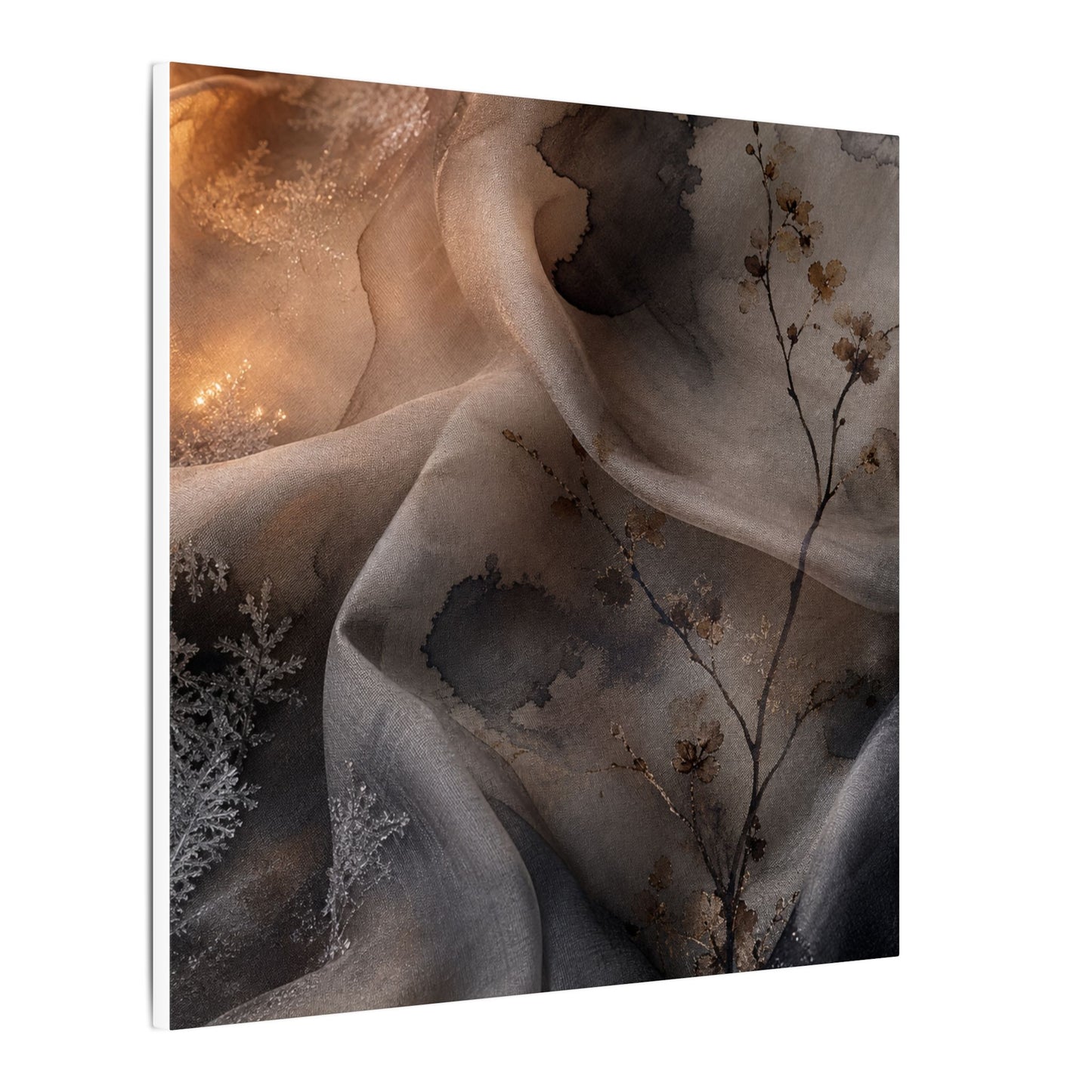 Japandi Silk Drape in Candlelight | Watercolor Canvas Art