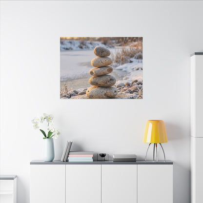 Ma River Stones Canvas Art - Japandi Japanese Pattern