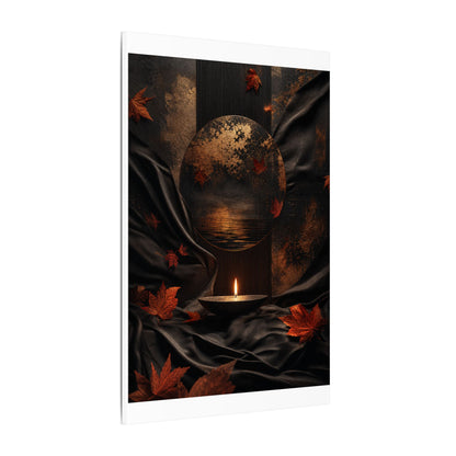 Silk Drape Autumn Canvas Art | Dark Japandi Moody Design