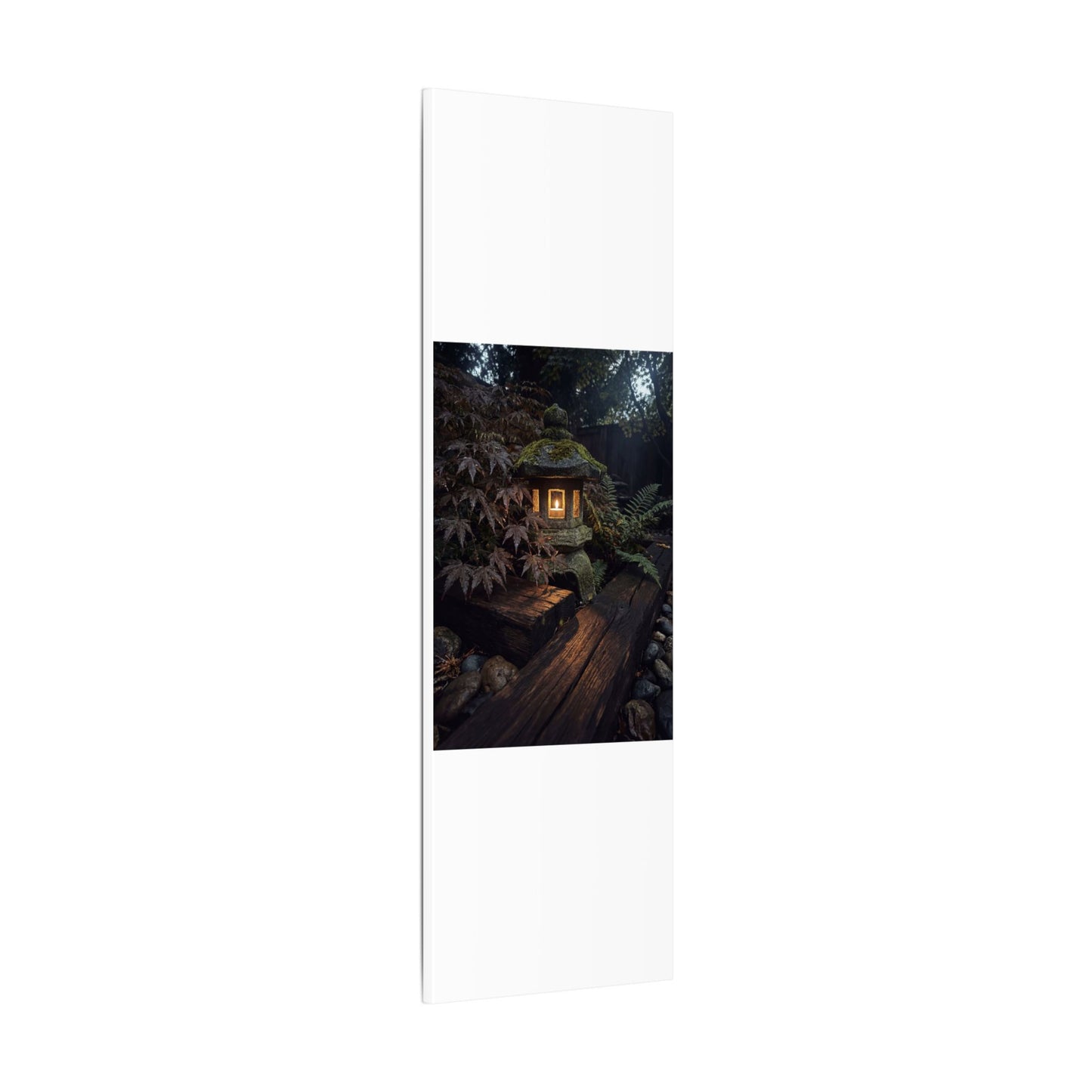 Moody Moonlit Garden Canvas Art - Shadow Zen Dark Japandi