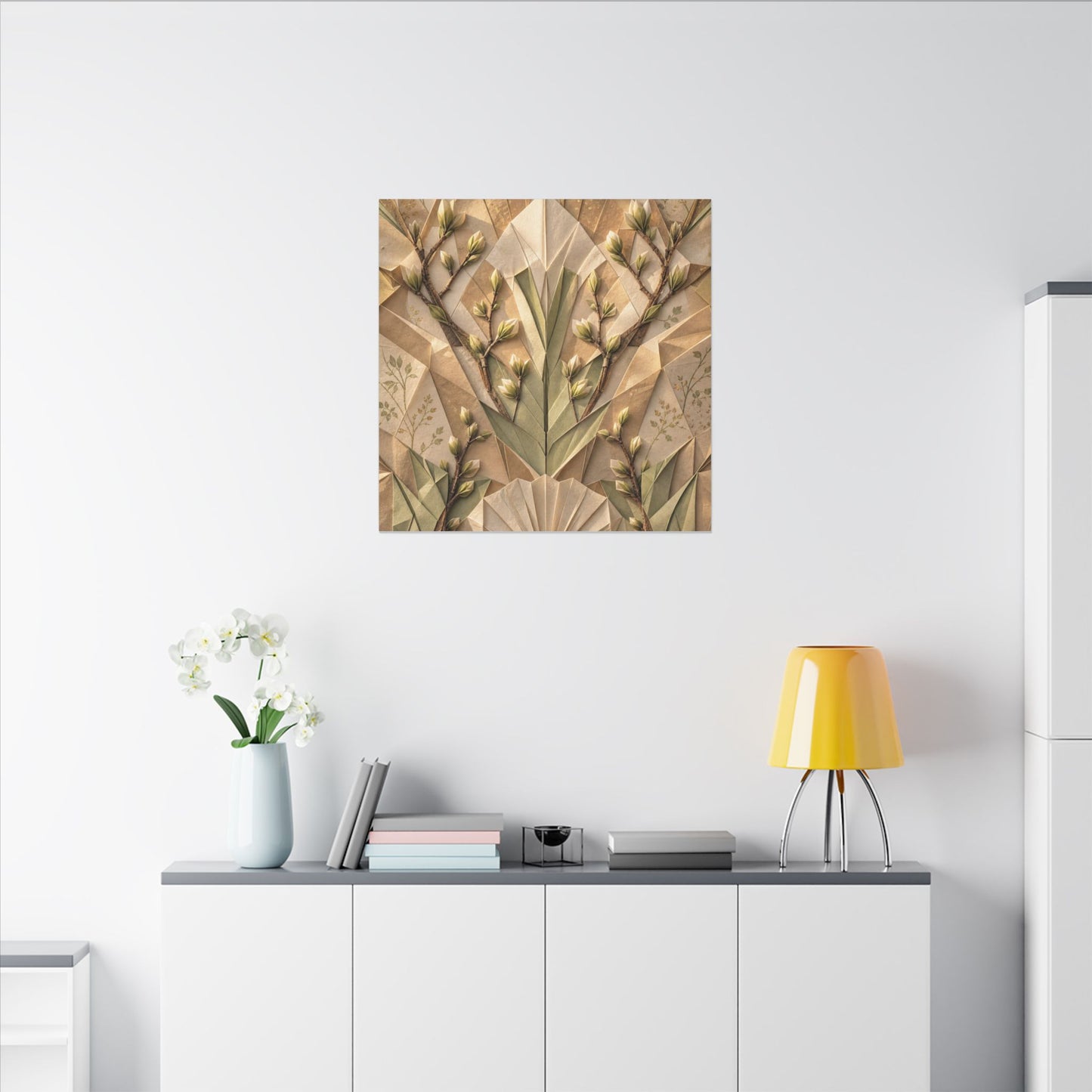 Kanso Paper Fold Canvas Art - Japandi Japanese Pattern
