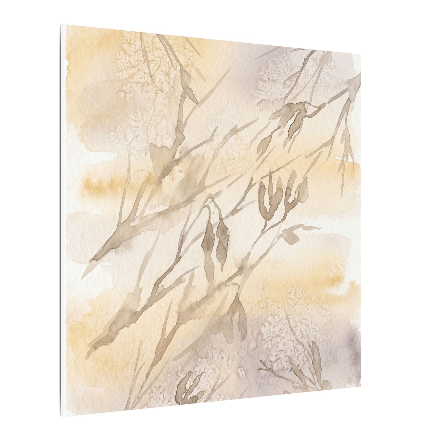 Shadow Play Winter Canvas Art | Japandi Warm Design