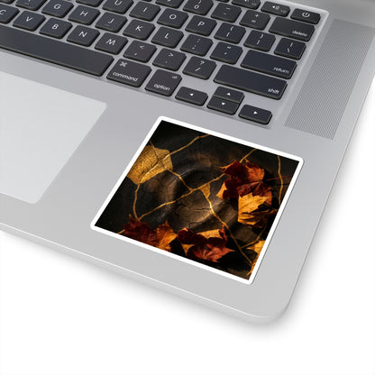 Shadow Play Sticker | Autumn Kintsugi Crackle Gold Art