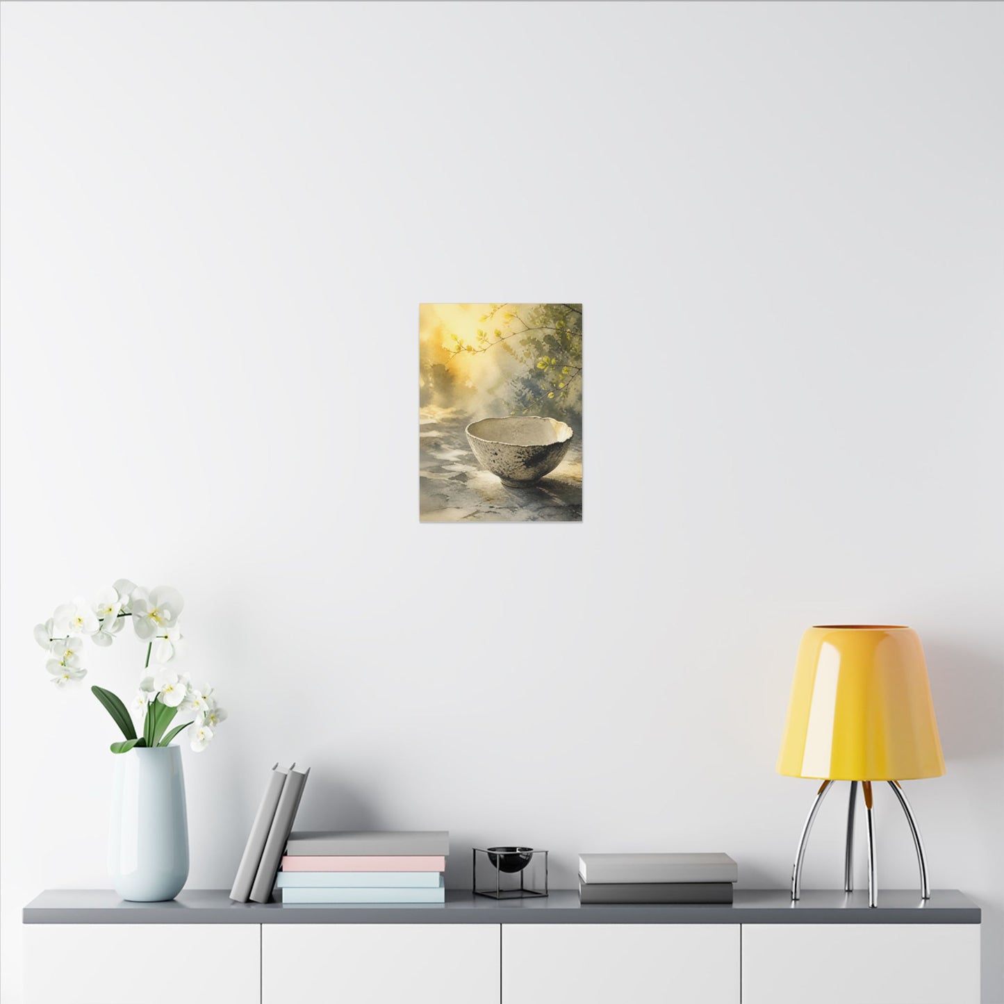 Cozy Ceramic Bowl Canvas Art - Watercolor Japandi