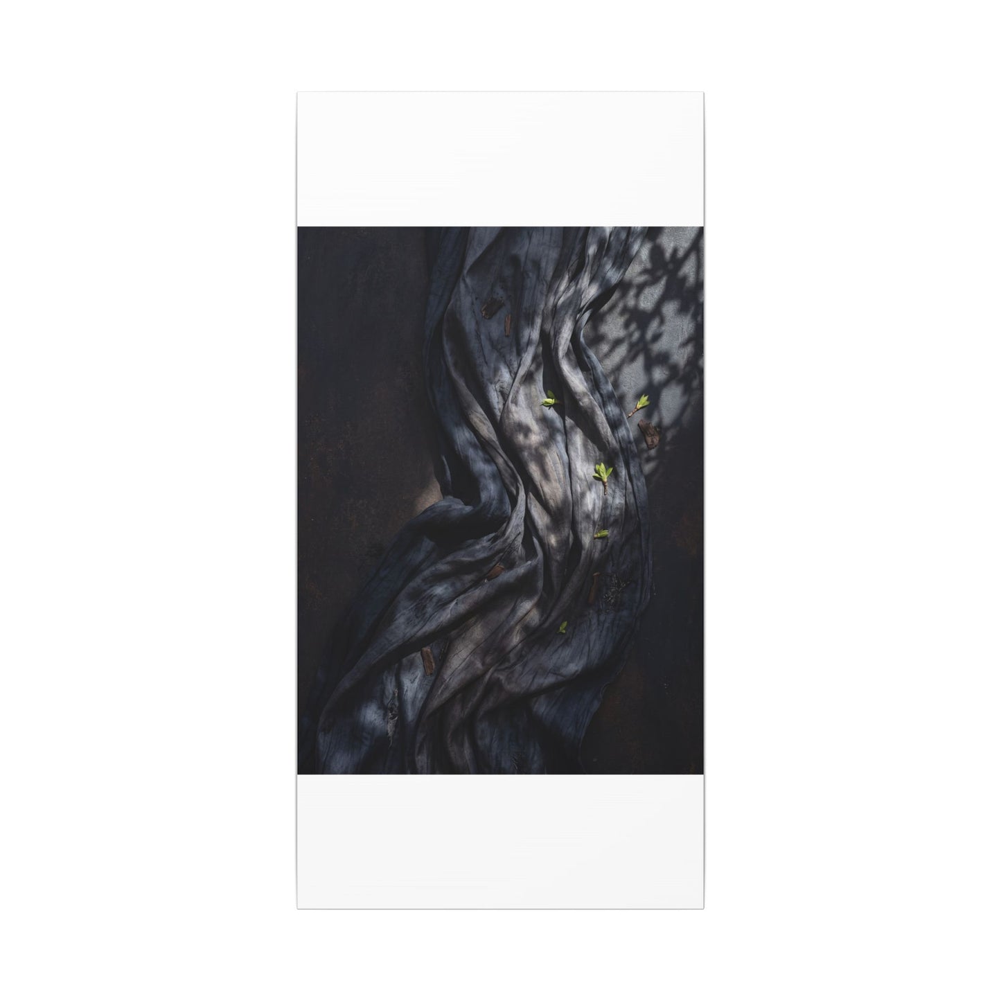 Seijaku Silk Drape Canvas Art - Dark Japandi Dark Texture