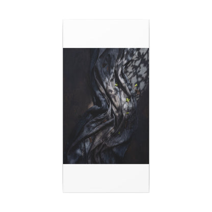 Seijaku Silk Drape Canvas Art - Dark Japandi Dark Texture