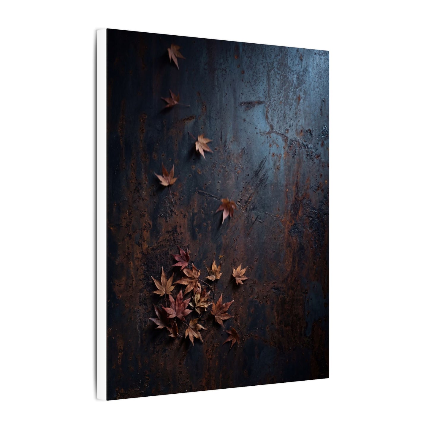 Moonlight Rust Patina Canvas Art - Dark Japandi Mono No Aware