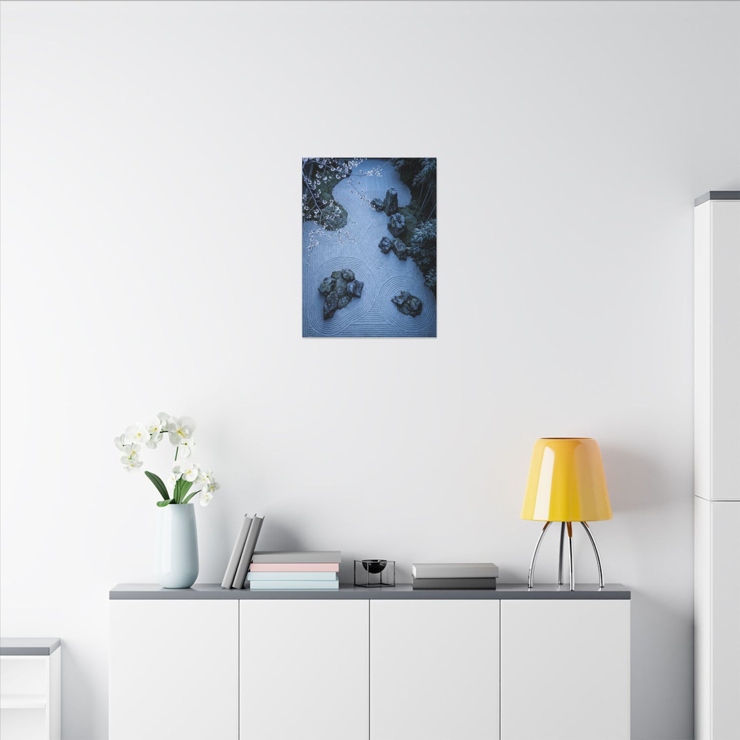 Earthy Silk Drape Canvas Art - Minimal Line Japandi