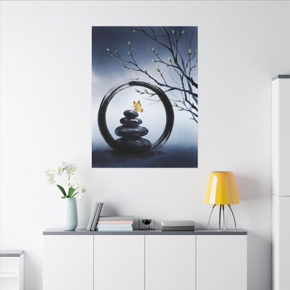 River Stones Spring Canvas Art | Zen Peaceful Design