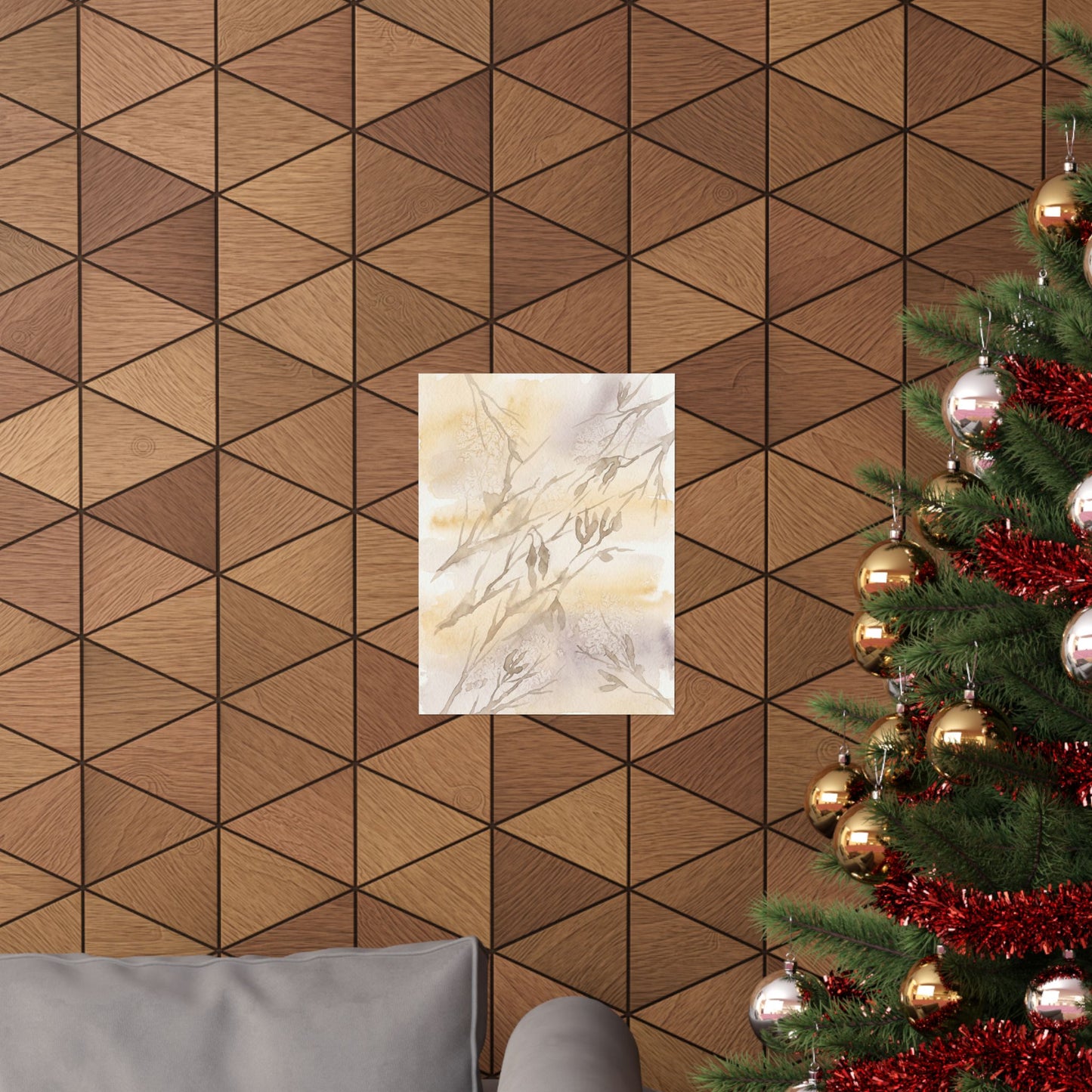 Shadow Play Winter Wall Art Print | Japandi Warm Design