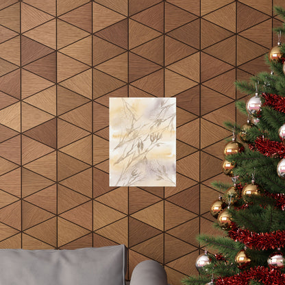 Shadow Play Winter Wall Art Print | Japandi Warm Design