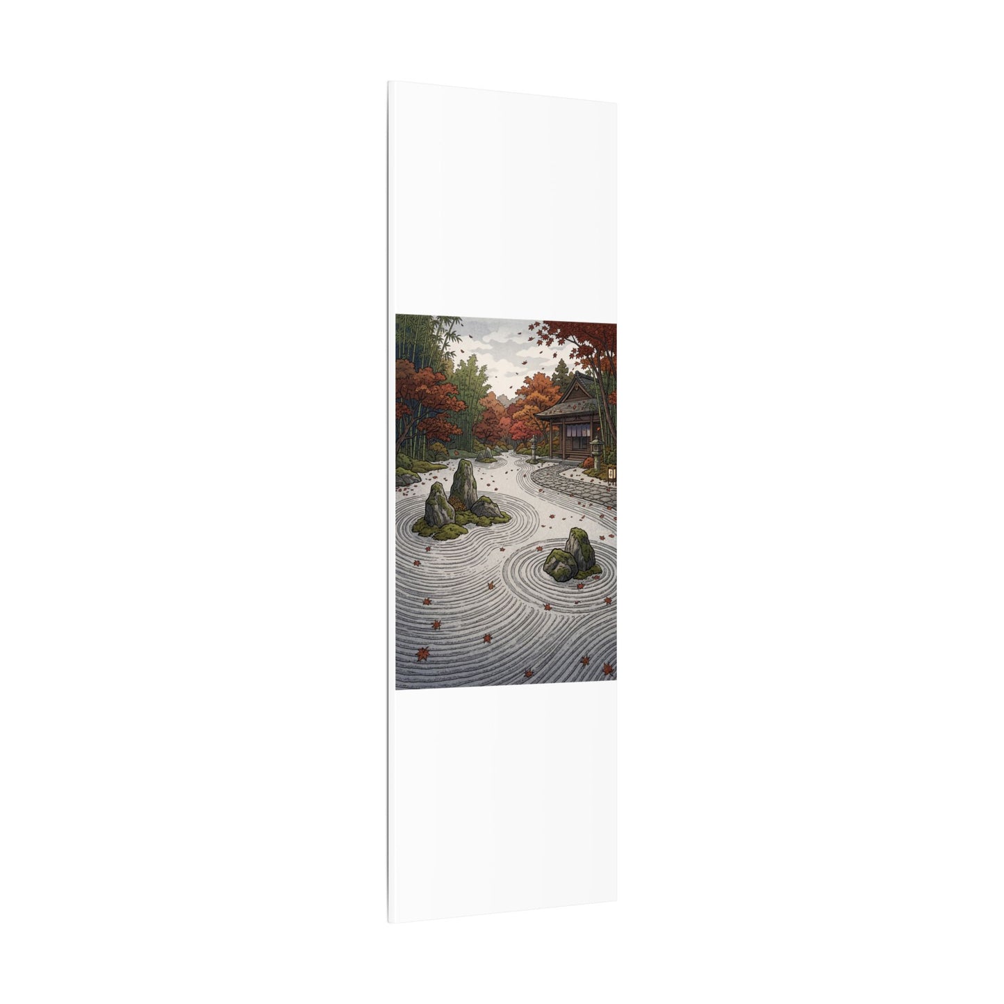 Autumn Rock Garden Ukiyo E Inspired Canvas Art | Peaceful Decor