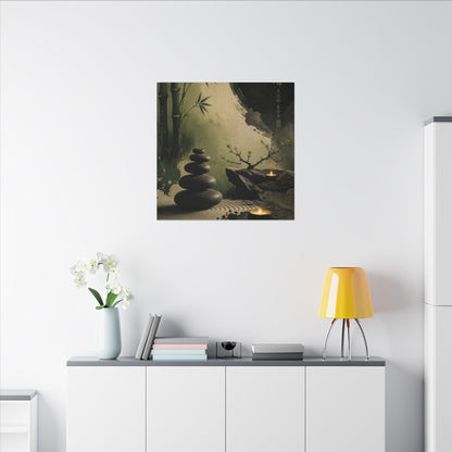 River Stones Spring Canvas Art | Zen Contemplative Design