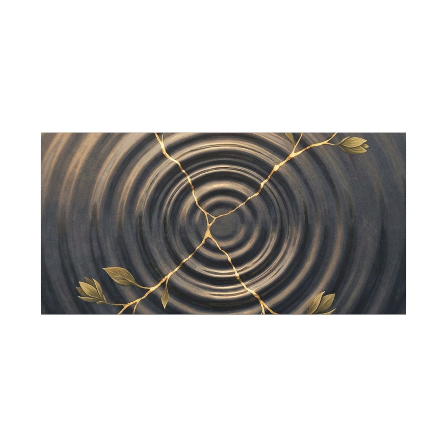 Kanso Water Ripple Canvas Art - Kintsugi Gold Vein